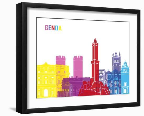 Genoa Skyline Pop-paulrommer-Framed Art Print