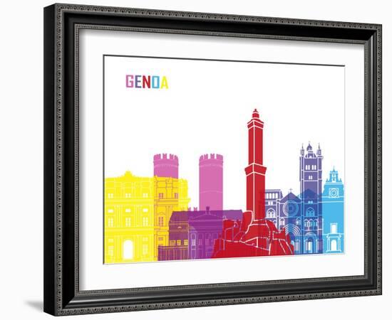 Genoa Skyline Pop-paulrommer-Framed Art Print