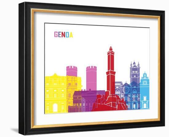 Genoa Skyline Pop-paulrommer-Framed Art Print