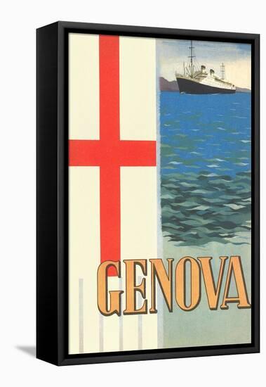 Genoa, Travel Poster-null-Framed Stretched Canvas