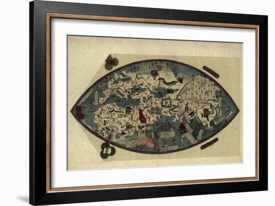 Genoese World Map, 1450-Library of Congress-Framed Photographic Print