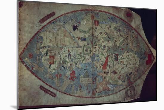 Genoese World Map, Designed by Toscanelli-Italian School-Mounted Giclee Print