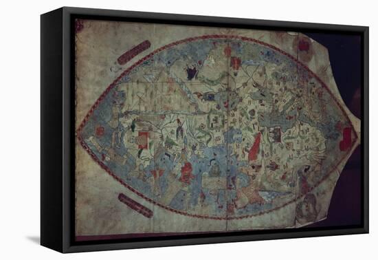 Genoese World Map, Designed by Toscanelli-Italian School-Framed Premier Image Canvas