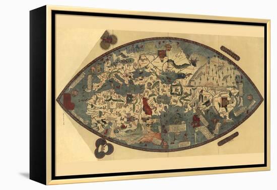 Genoese World Map-Paolo del Pozzo Toscanelli-Framed Stretched Canvas