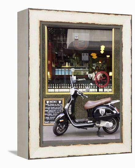 Genovese Coffee and Vespa, Little Collins Street, Melbourne, Victoria, Australia-David Wall-Framed Premier Image Canvas