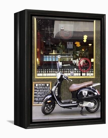 Genovese Coffee and Vespa, Little Collins Street, Melbourne, Victoria, Australia-David Wall-Framed Premier Image Canvas