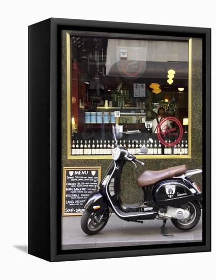 Genovese Coffee and Vespa, Little Collins Street, Melbourne, Victoria, Australia-David Wall-Framed Premier Image Canvas