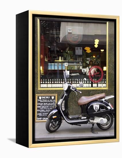 Genovese Coffee and Vespa, Little Collins Street, Melbourne, Victoria, Australia-David Wall-Framed Premier Image Canvas