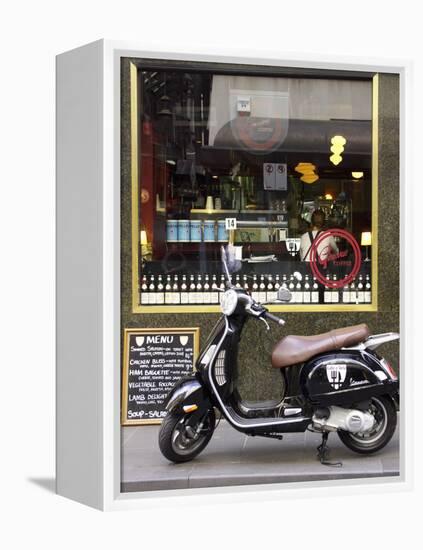 Genovese Coffee and Vespa, Little Collins Street, Melbourne, Victoria, Australia-David Wall-Framed Premier Image Canvas