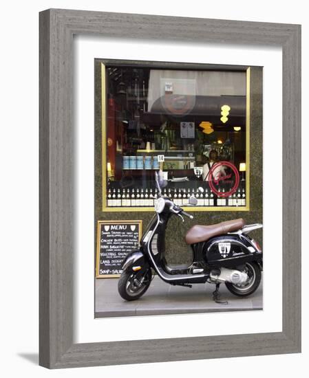 Genovese Coffee and Vespa, Little Collins Street, Melbourne, Victoria, Australia-David Wall-Framed Photographic Print