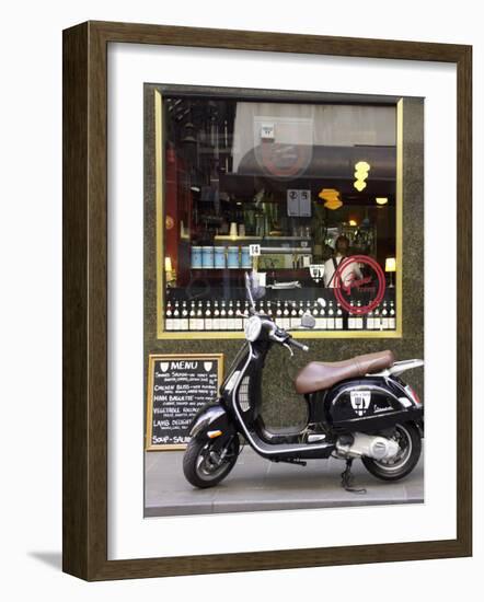 Genovese Coffee and Vespa, Little Collins Street, Melbourne, Victoria, Australia-David Wall-Framed Photographic Print