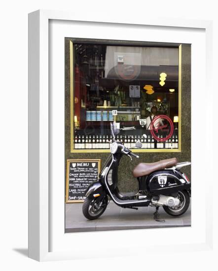 Genovese Coffee and Vespa, Little Collins Street, Melbourne, Victoria, Australia-David Wall-Framed Photographic Print