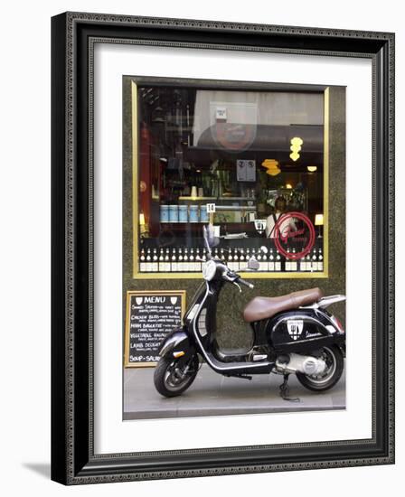 Genovese Coffee and Vespa, Little Collins Street, Melbourne, Victoria, Australia-David Wall-Framed Photographic Print