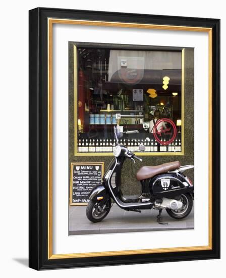 Genovese Coffee and Vespa, Little Collins Street, Melbourne, Victoria, Australia-David Wall-Framed Photographic Print