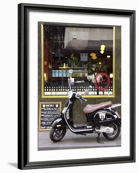 Genovese Coffee and Vespa, Little Collins Street, Melbourne, Victoria, Australia-David Wall-Framed Photographic Print