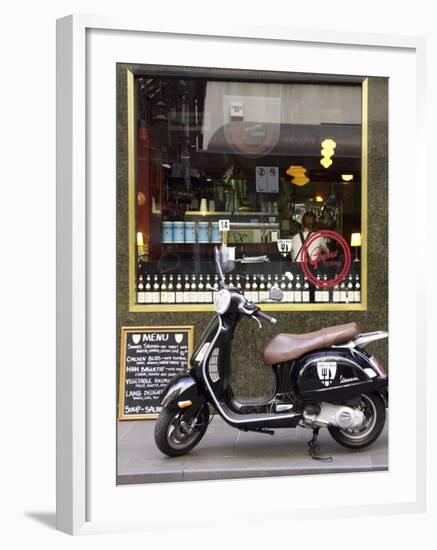 Genovese Coffee and Vespa, Little Collins Street, Melbourne, Victoria, Australia-David Wall-Framed Photographic Print