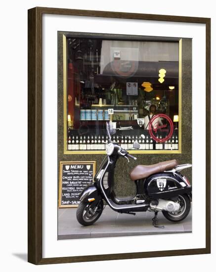 Genovese Coffee and Vespa, Little Collins Street, Melbourne, Victoria, Australia-David Wall-Framed Photographic Print