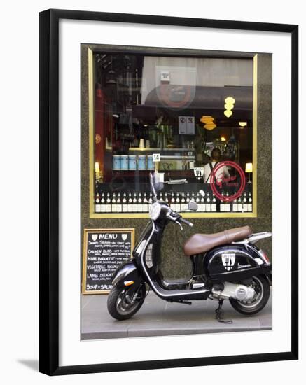 Genovese Coffee and Vespa, Little Collins Street, Melbourne, Victoria, Australia-David Wall-Framed Photographic Print