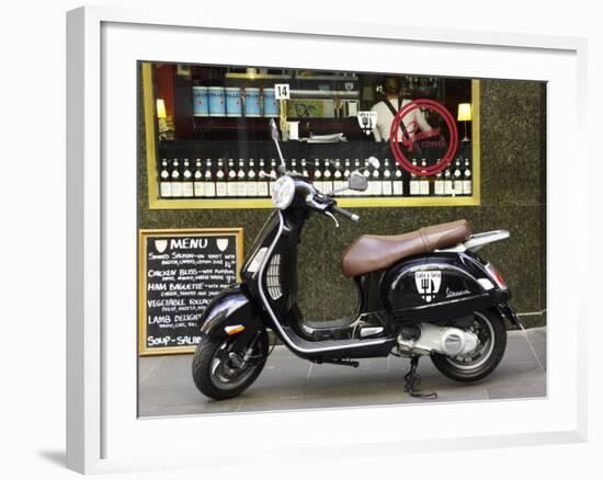 Genovese Coffee and Vespa, Melbourne, Victoria, Australia-David Wall-Framed Photographic Print