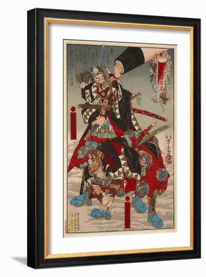 Genroku Nihonnishiki, Hayami Mitsutaka and Makino Nijifusa-Kyosai Kawanabe-Framed Giclee Print