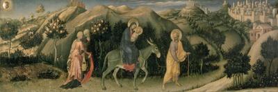 Adoration of the Magi Altarpiece, Left Hand Predella of the Nativity, 1423 (Tempera on Panel)-Gentile Da Fabriano-Framed Giclee Print
