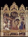 Adoration of the Magi Altarpiece, Left Hand Predella of the Nativity, 1423 (Tempera on Panel)-Gentile Da Fabriano-Framed Giclee Print