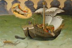 St. Nicholas Saves a Ship from Wreckage, Predella Panel from the Quaratesi Altarpiece, 1425-Gentile Da Fabriano-Mounted Giclee Print