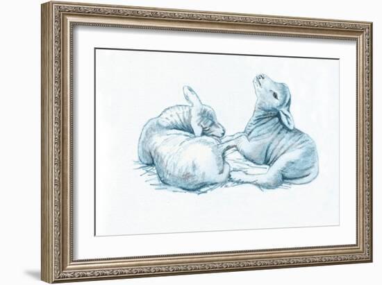 Gentle Spirits IX, 2022, (graphite & coloured pencil)-Helen White-Framed Giclee Print