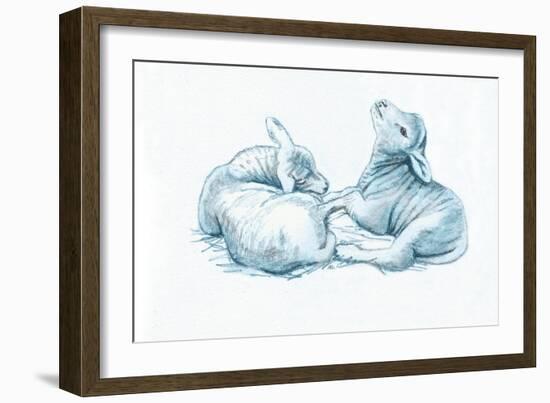 Gentle Spirits IX, 2022, (graphite & coloured pencil)-Helen White-Framed Giclee Print