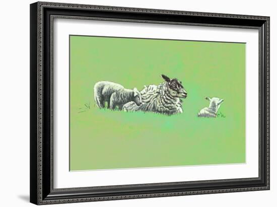 Gentle Spirits, VIII, 2022, (graphie & coloured pencil)-Helen White-Framed Giclee Print