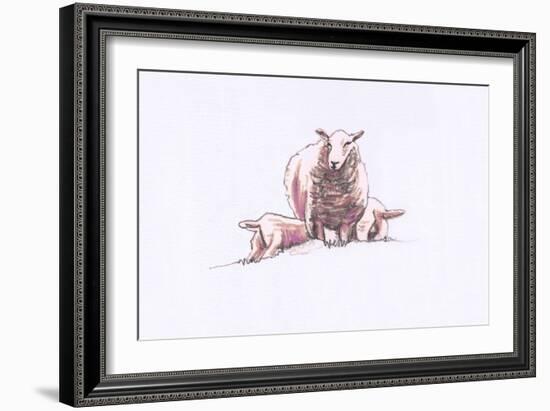 Gentle Spirits X, 2022, (pencil and ink)-Helen White-Framed Giclee Print