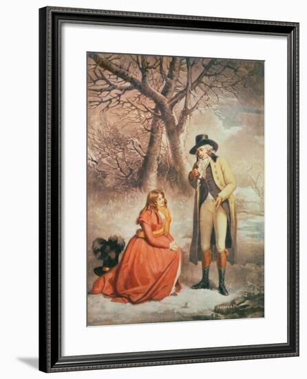 Gentleman and Woman in a Wintry Scene-George Morland-Framed Giclee Print