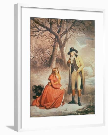 Gentleman and Woman in a Wintry Scene-George Morland-Framed Giclee Print