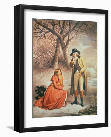 Gentleman and Woman in a Wintry Scene-George Morland-Framed Giclee Print