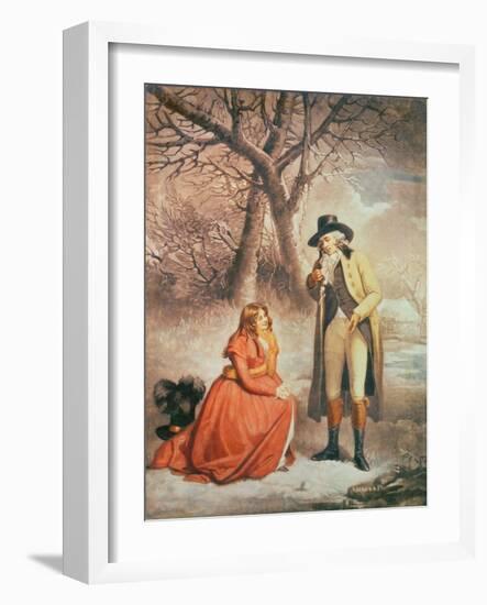 Gentleman and Woman in a Wintry Scene-George Morland-Framed Giclee Print