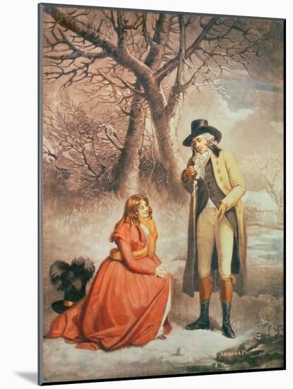 Gentleman and Woman in a Wintry Scene-George Morland-Mounted Giclee Print