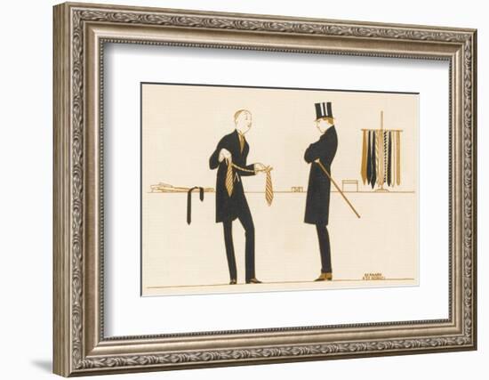 Gentleman Chooses a Tie to Purchase-Bernard Boutet De Monvel-Framed Photographic Print