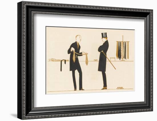 Gentleman Chooses a Tie to Purchase-Bernard Boutet De Monvel-Framed Photographic Print