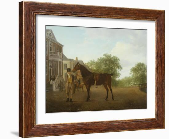 Gentleman Holding a Saddled Horse in a Street by a Canal, 18th-19th Century-Jacques-Laurent Agasse-Framed Giclee Print