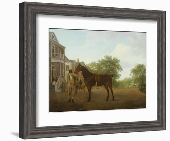 Gentleman Holding a Saddled Horse in a Street by a Canal, 18th-19th Century-Jacques-Laurent Agasse-Framed Giclee Print