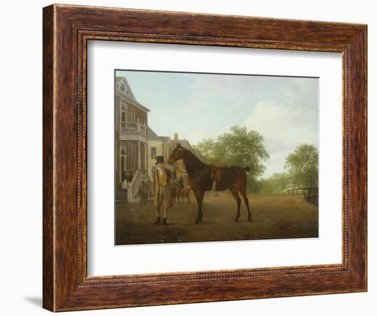 Gentleman Holding a Saddled Horse in a Street by a Canal, 18th-19th Century-Jacques-Laurent Agasse-Framed Giclee Print