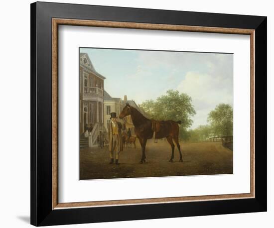 Gentleman Holding a Saddled Horse in a Street by a Canal, 18th-19th Century-Jacques-Laurent Agasse-Framed Giclee Print