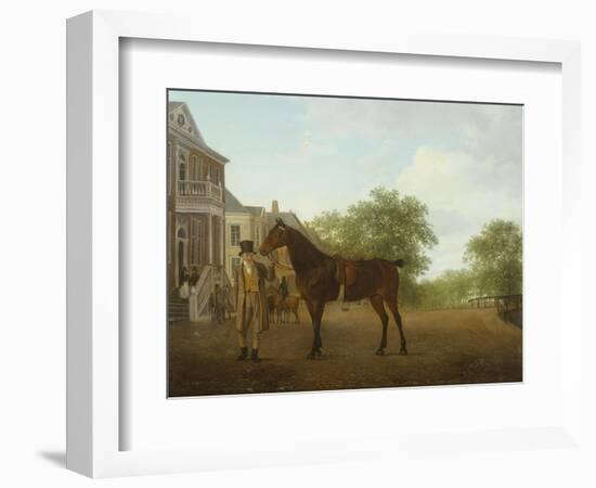 Gentleman Holding a Saddled Horse in a Street by a Canal, 18th-19th Century-Jacques-Laurent Agasse-Framed Giclee Print