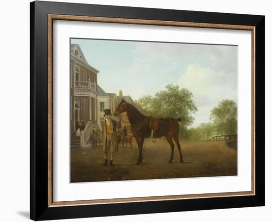 Gentleman Holding a Saddled Horse in a Street by a Canal, 18th-19th Century-Jacques-Laurent Agasse-Framed Giclee Print