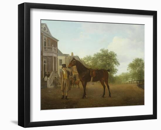 Gentleman Holding a Saddled Horse in a Street by a Canal, 18th-19th Century-Jacques-Laurent Agasse-Framed Giclee Print