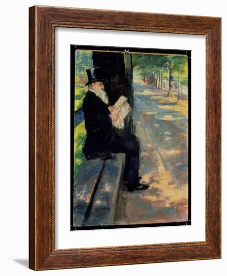 Gentleman in a Zoo, C.1900-Lesser Ury-Framed Giclee Print