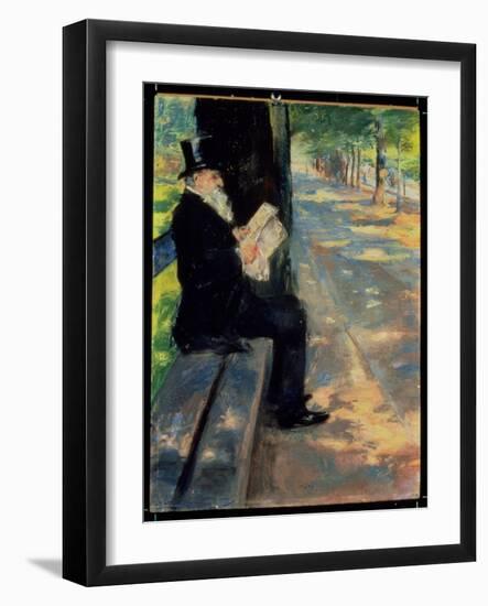 Gentleman in a Zoo, C.1900-Lesser Ury-Framed Giclee Print