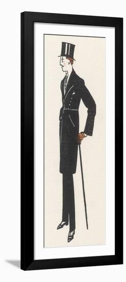 Gentleman in Evening Dress and a Topcoat Similar to a Frock Coat with a Seam at the Waist-Bernard Boutet De Monvel-Framed Art Print