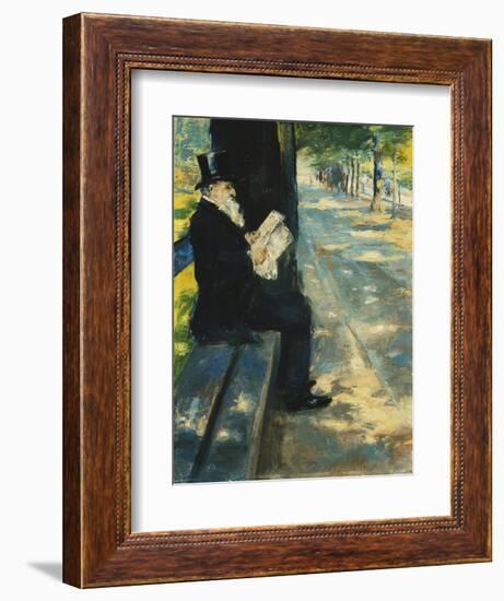 Gentleman in the Park-Lesser Ury-Framed Giclee Print