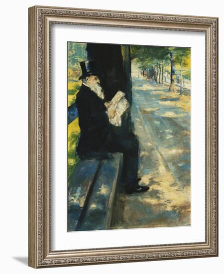 Gentleman in the Park-Lesser Ury-Framed Giclee Print
